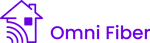 Omni fiber logo in blue.